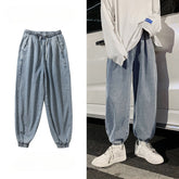 Men Jeans Ankle Banded Pants Jeans Men Loose Men's Pants